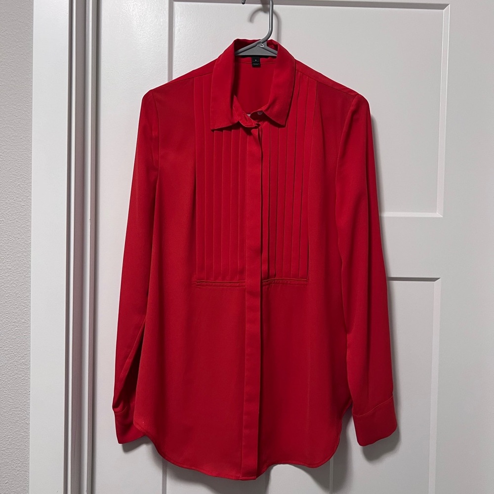J. Crew tuxedo-style drapey blouse